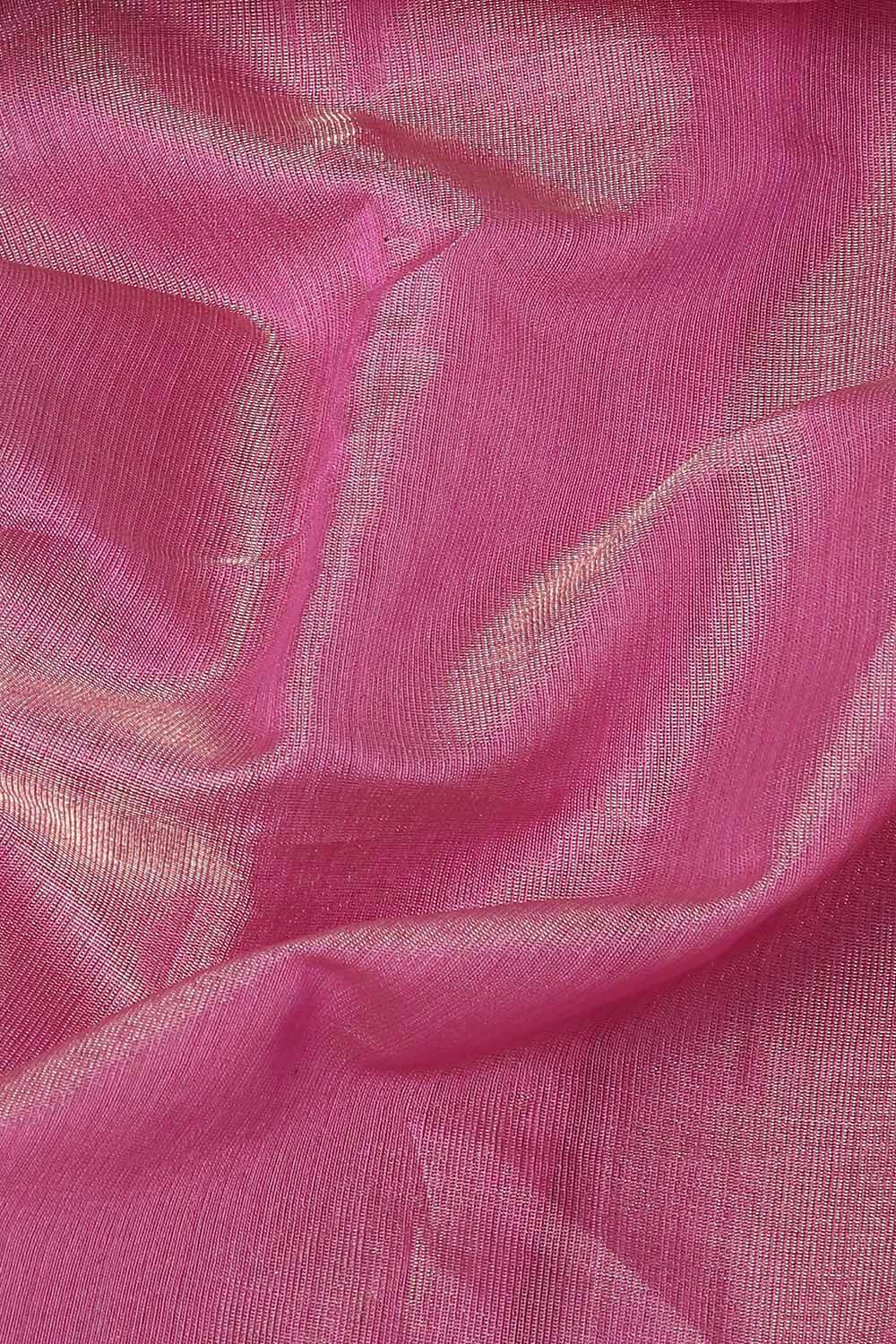 Light Pink Pure Cotton Tissue Chanderi Saree image number null