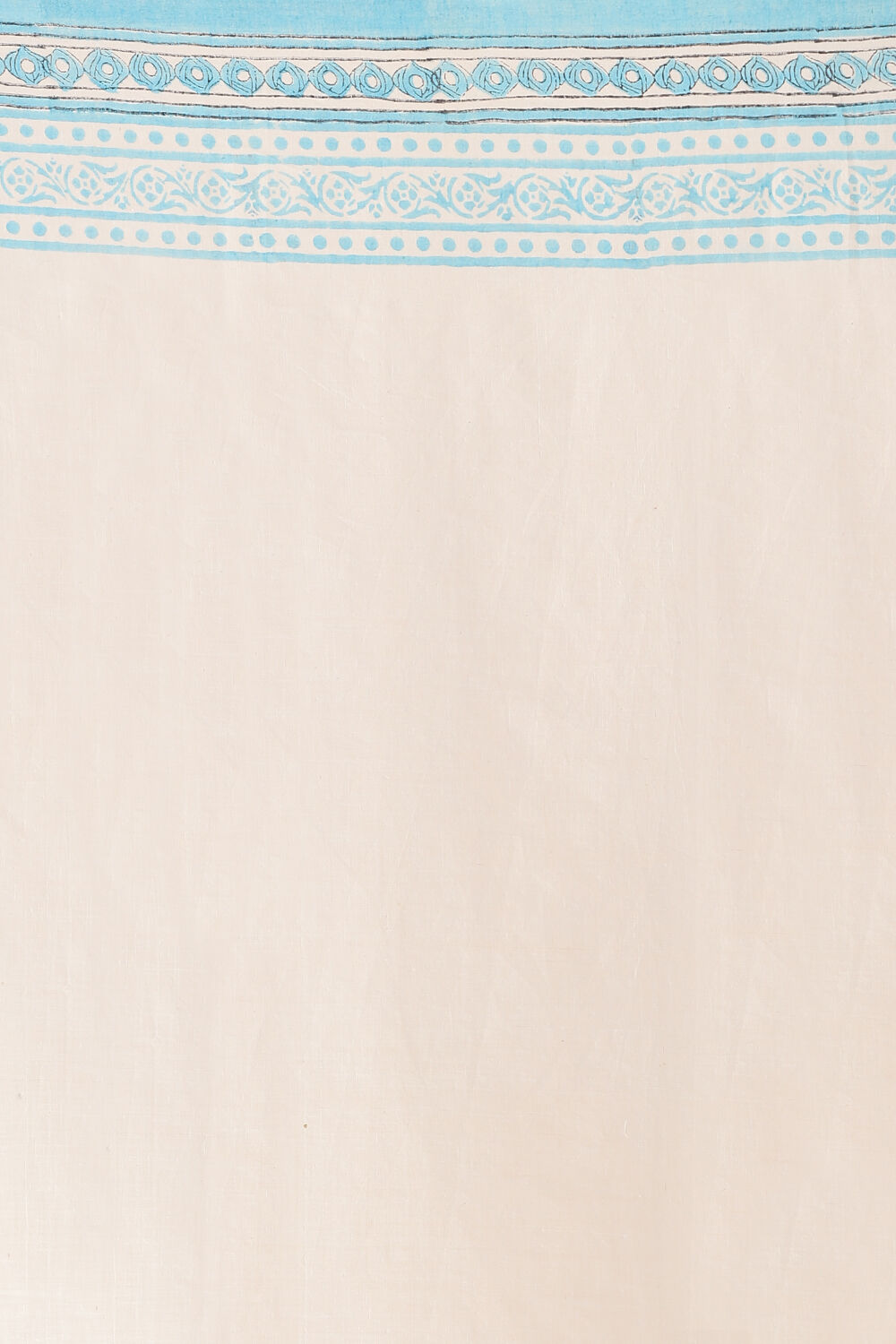 Light Blue Pure Khadi Cotton Block Print Sanganeri Saree image number null