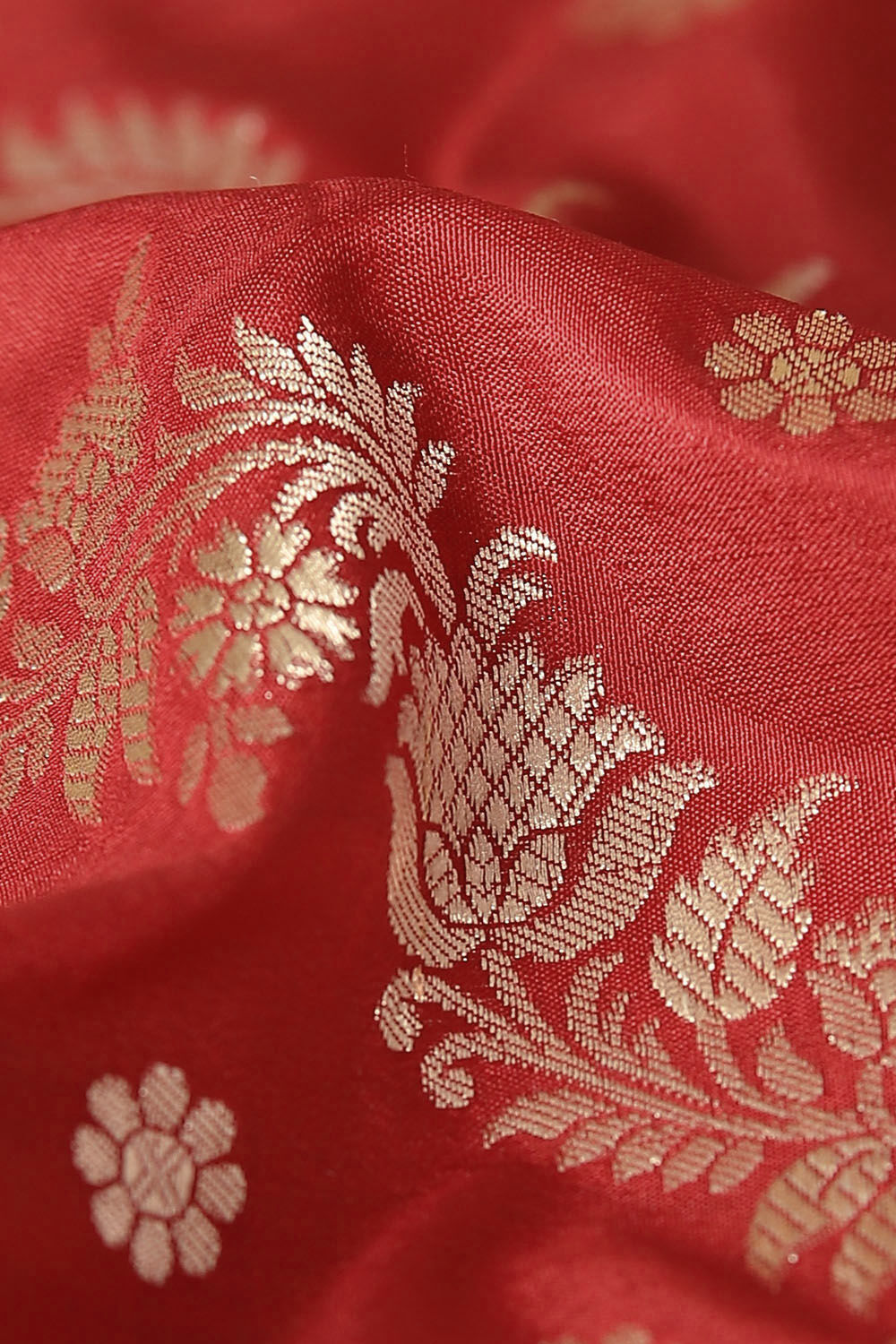 Red Pure Silk Banarasi Saree image number null