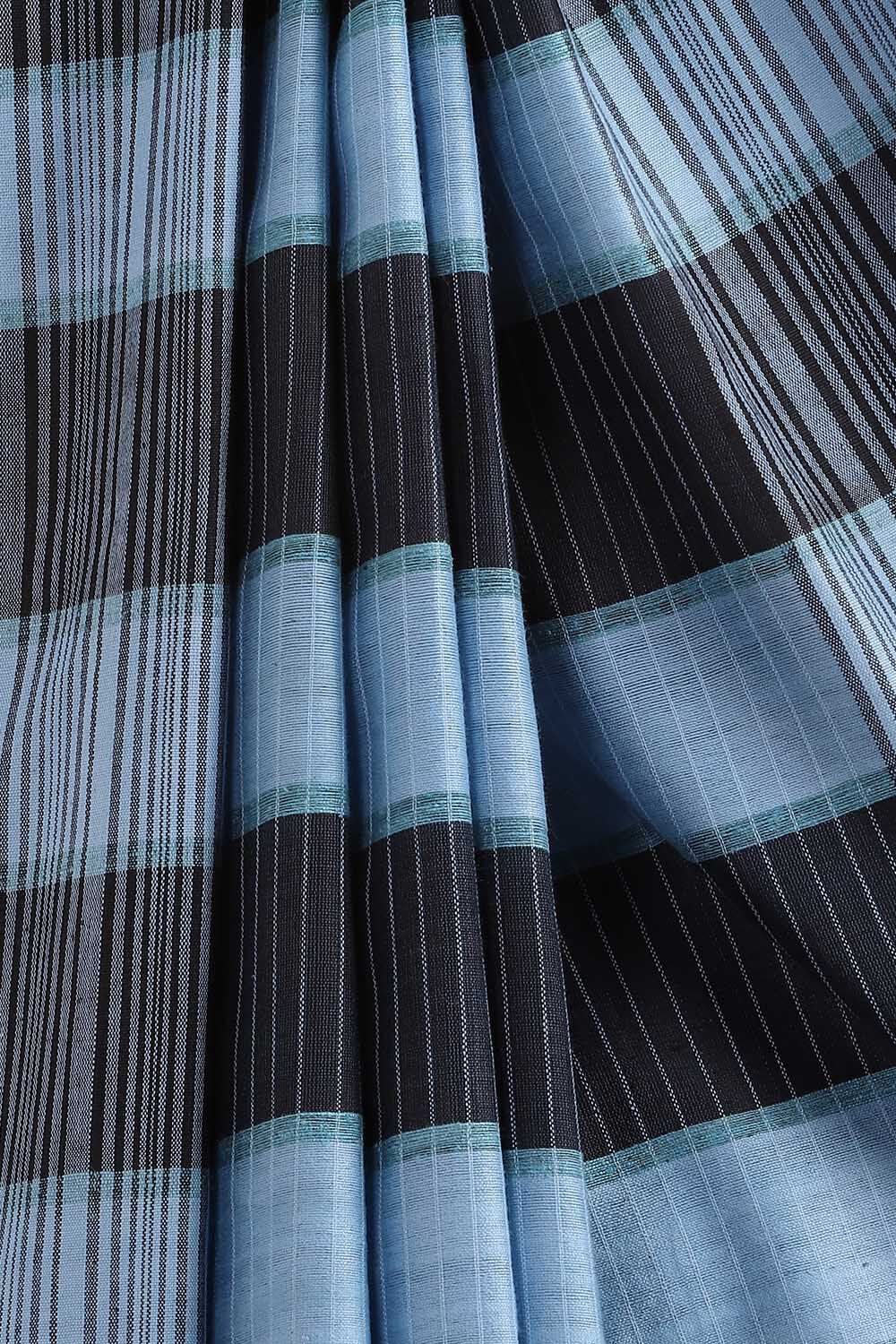 Light Pure Blue Tussar Bhagalpuri Saree image number null