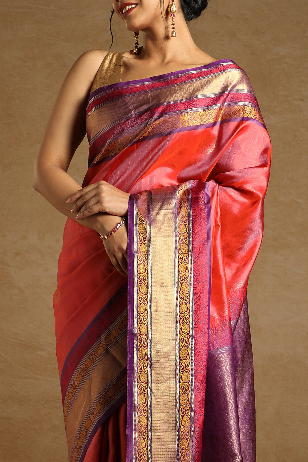 Pink South Pure Silk Woven Saree image number null
