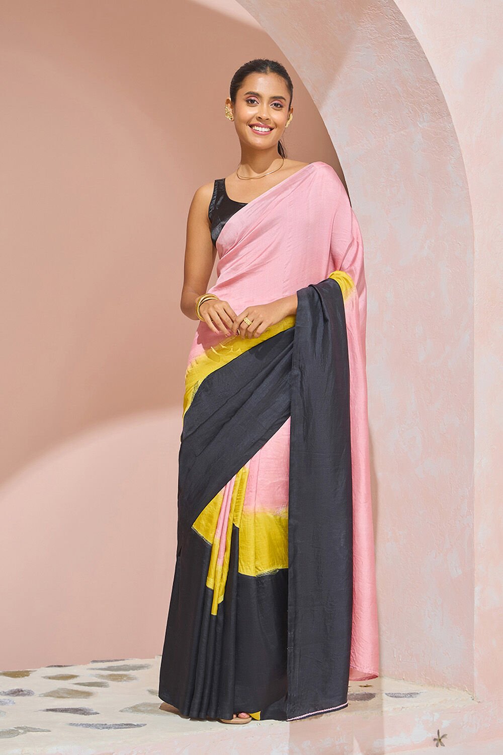 Multi Murshidabad Pure Silk Hand Painted Saree image number null