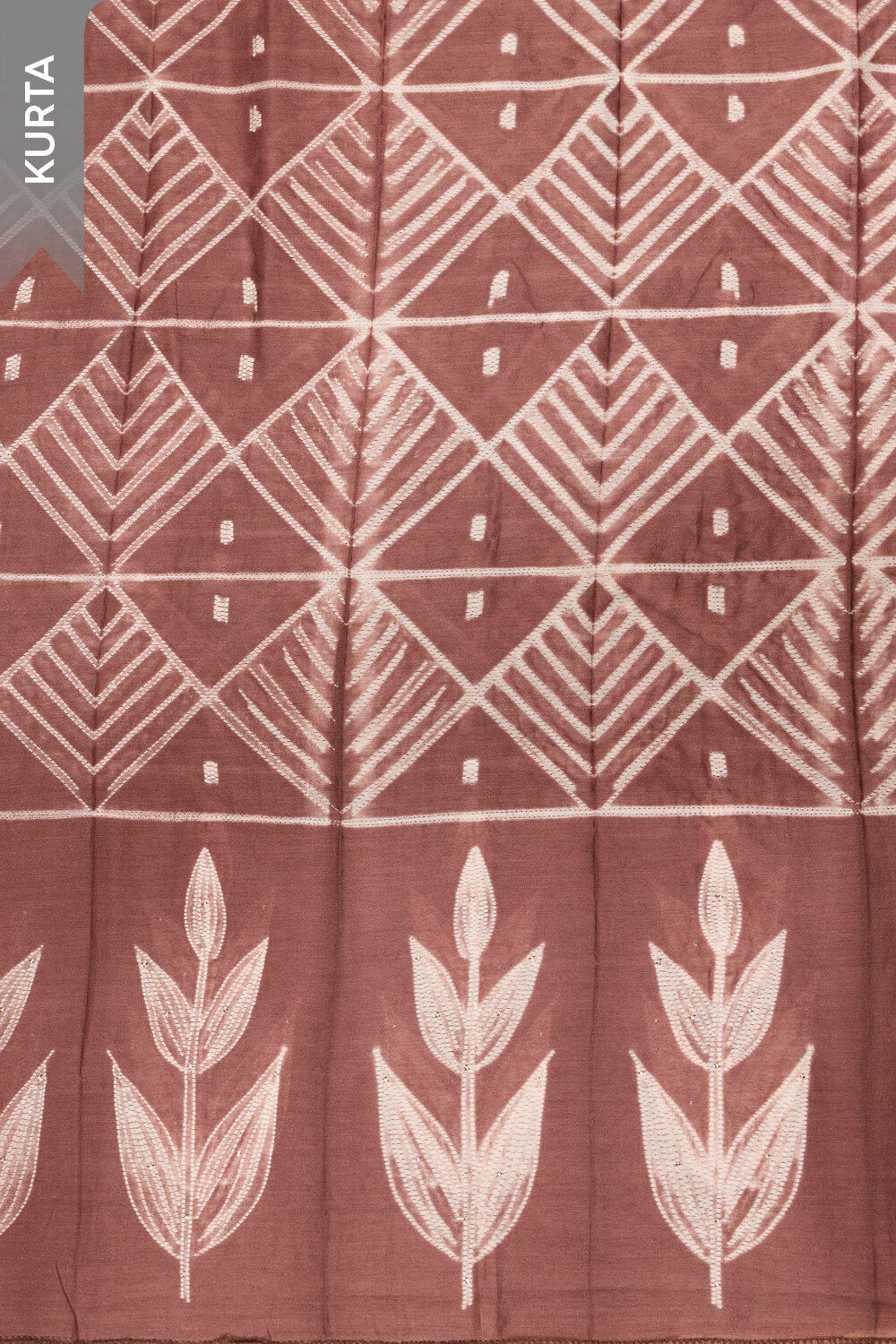 Brown Pure Silk Cotton Tie & Dye Shibori Unstitched Suit Set image number null