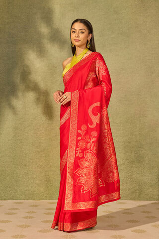 Red Woven Pure Viscose Saree thumbnail image number null