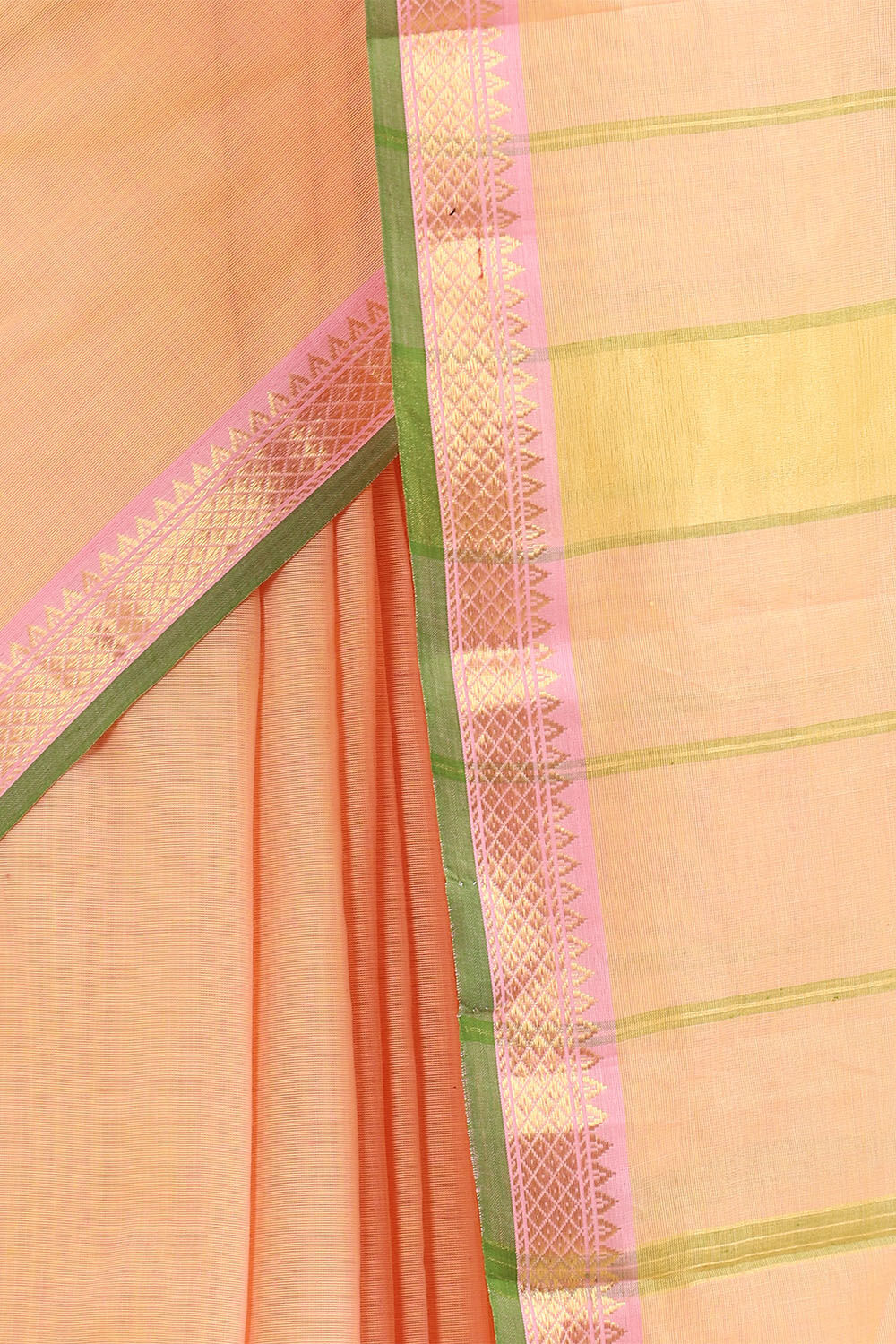 Orange Pure Cotton South Saree image number null