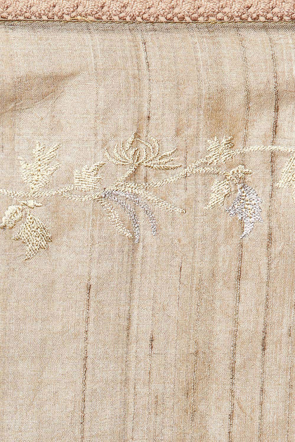 Yellow Pure Tussar Embroidered Saree image number null