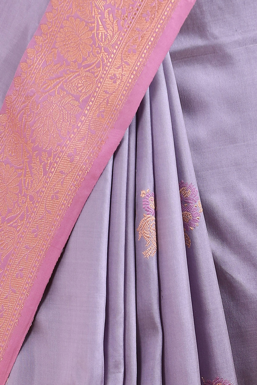 Grey Pure Silk Banarasi Saree image number null