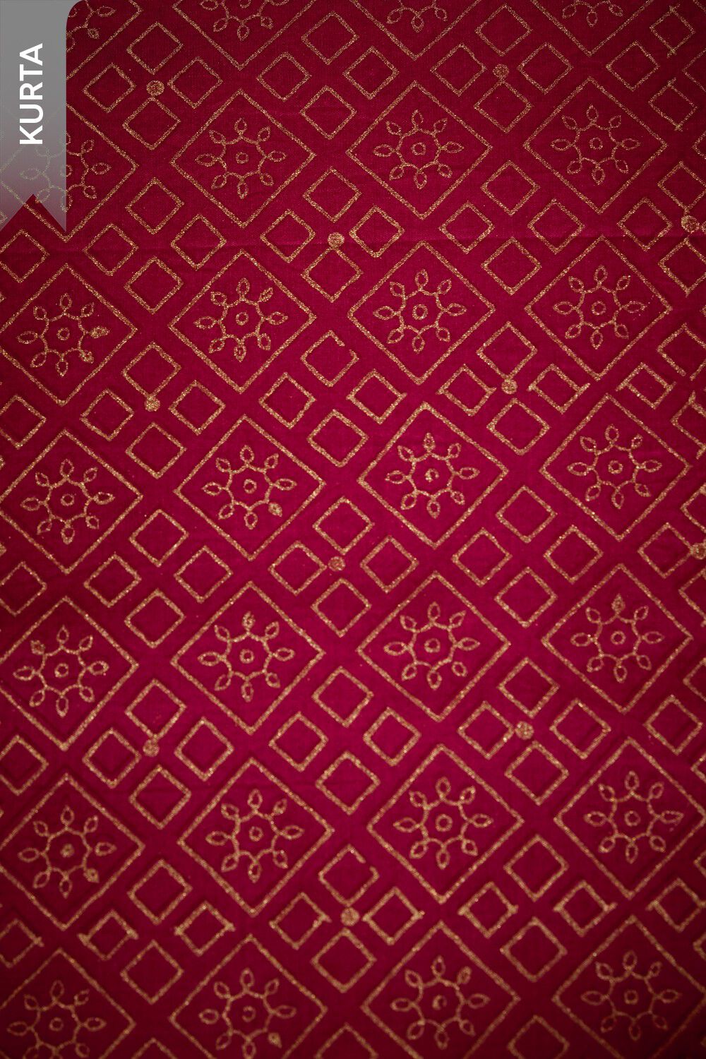 Dark Pink Pure Silk Cotton Block Printed Unstitched Suit Set image number null