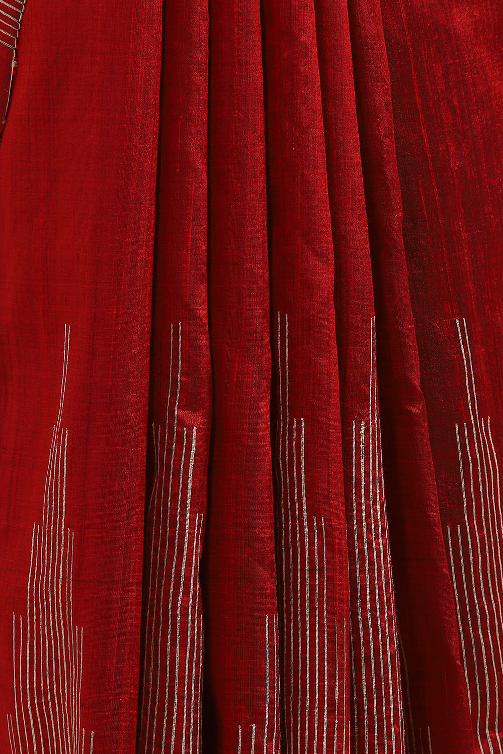 Dark Pure Red Silk Woven Saree image number null