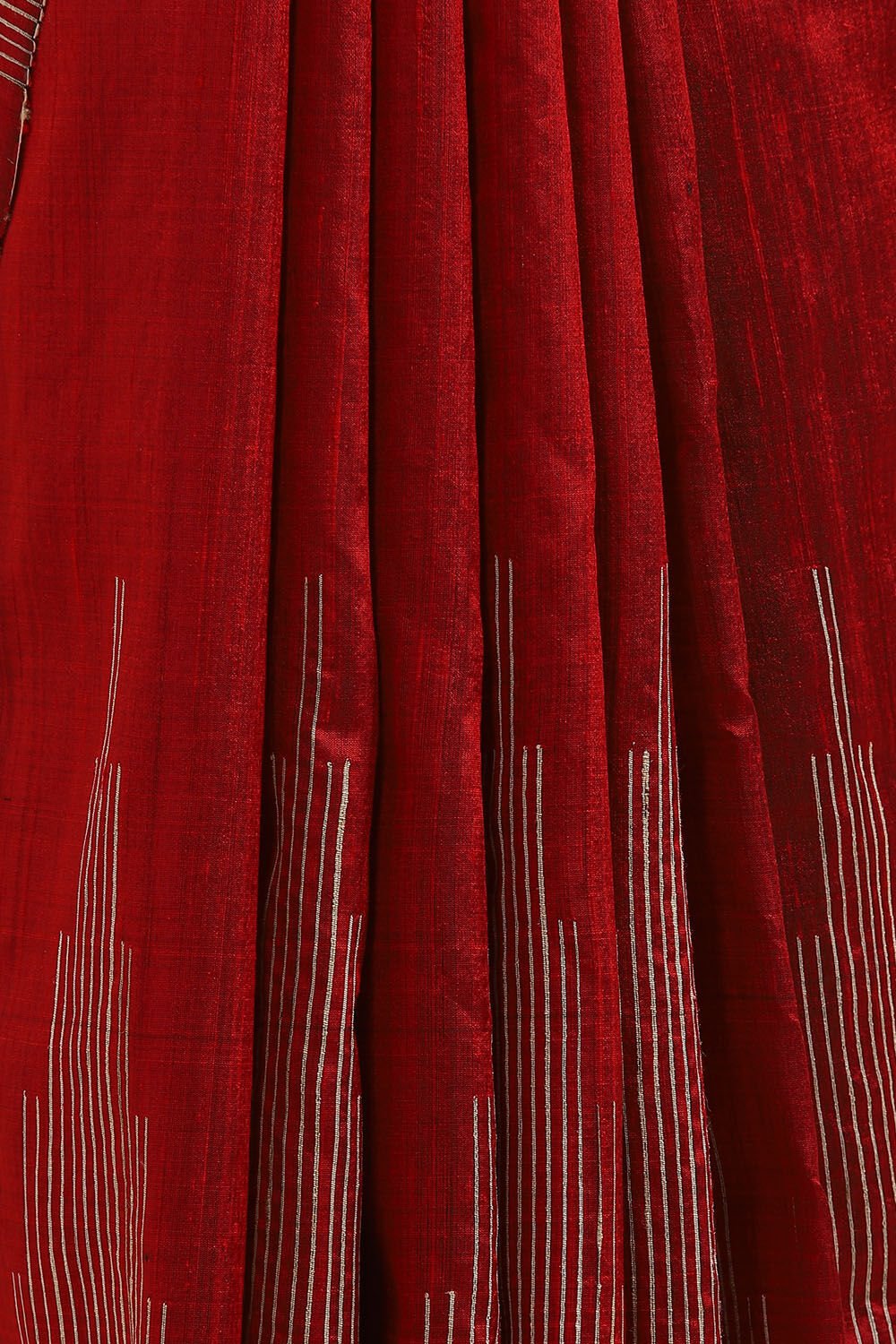 Dark Pure Red Silk Woven Saree image number null