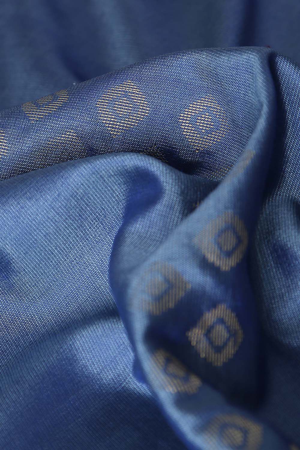 Blue Pure Silk Tencel South Saree image number null