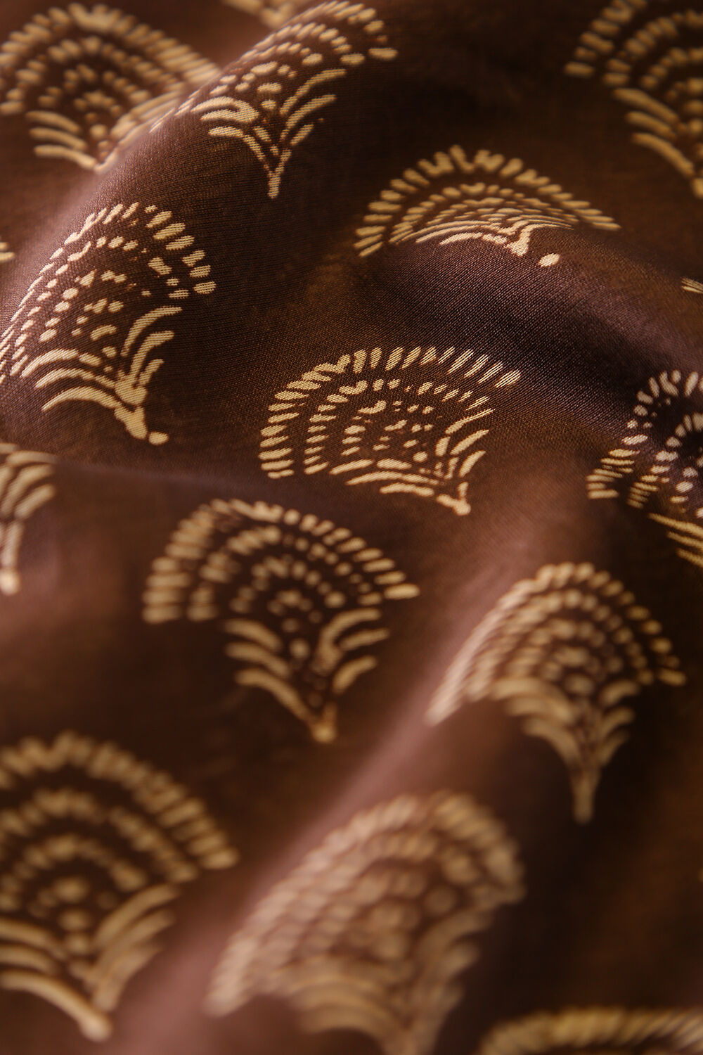 Woody Brown Pure Silk Cotton Suit Set image number null