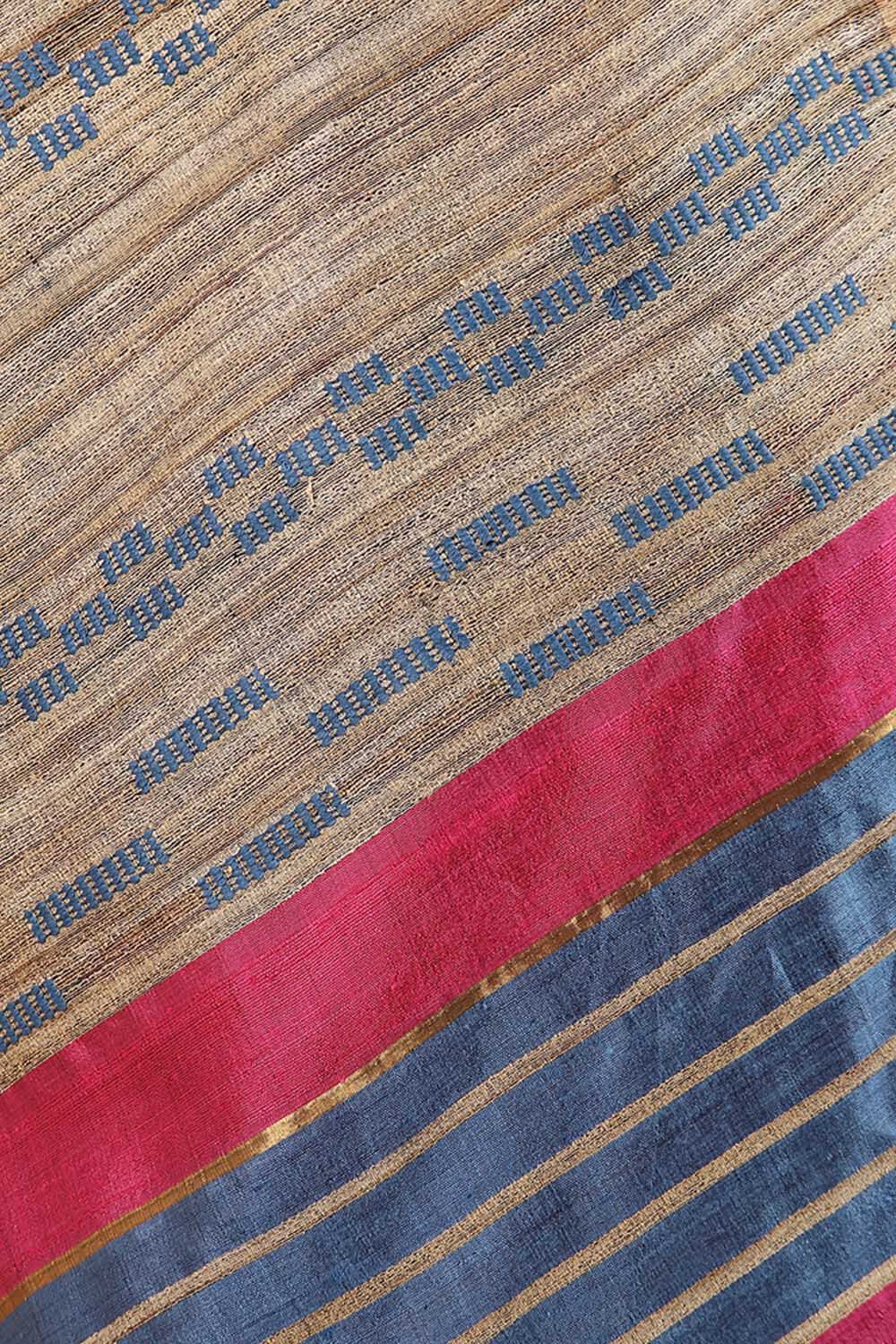Pink Pure Tussar Silk Bhagalpuri Saree image number null
