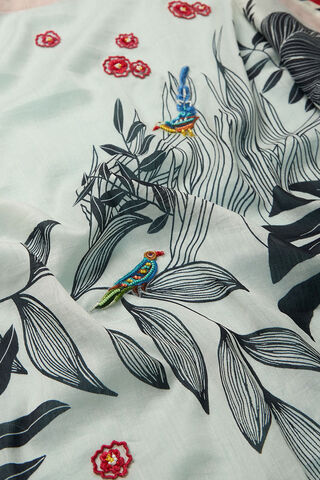 Off White Printed Pure Silk Cotton Saree thumbnail image number null