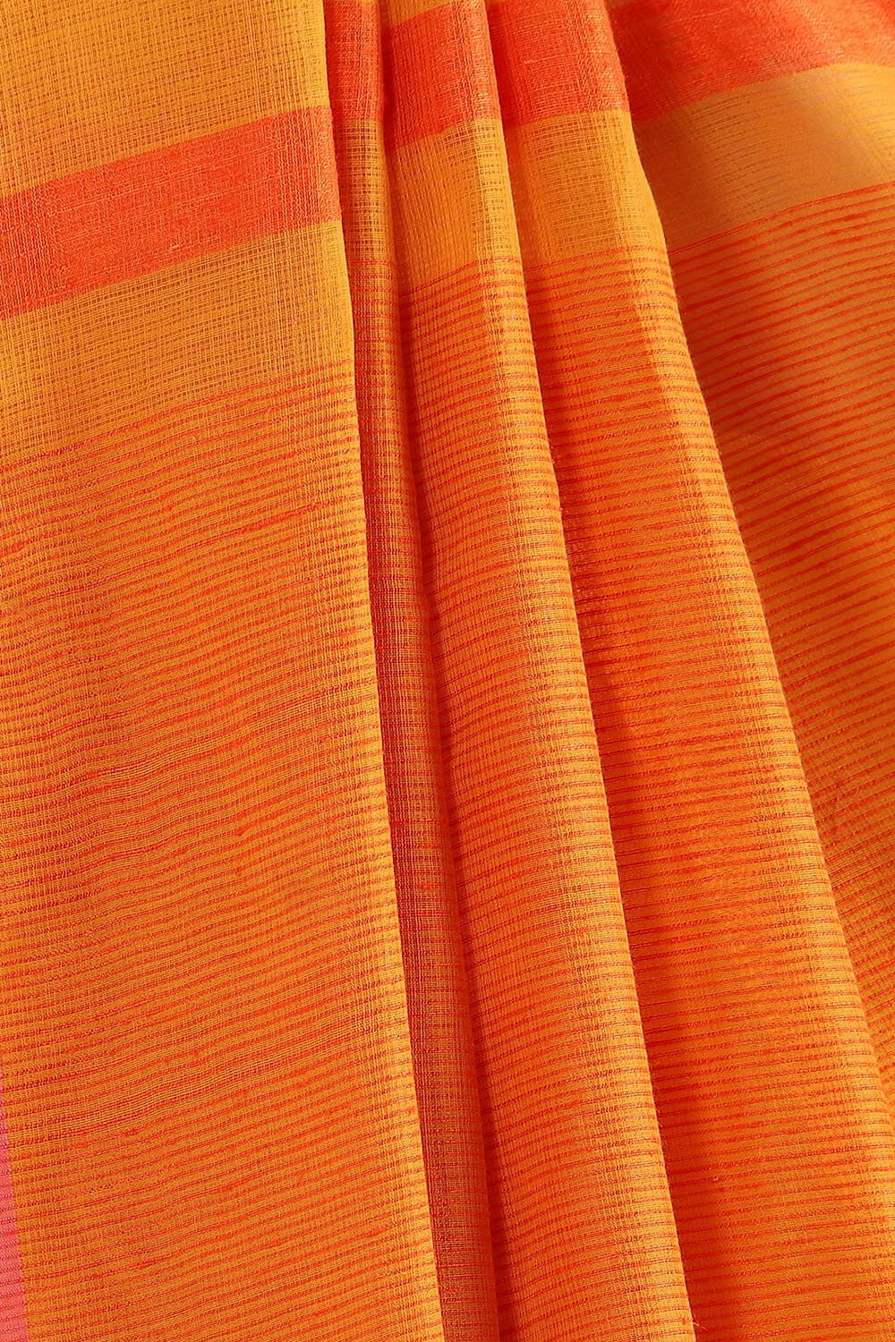 Light Orange Pure Silk Cotton Bengal Saree image number null
