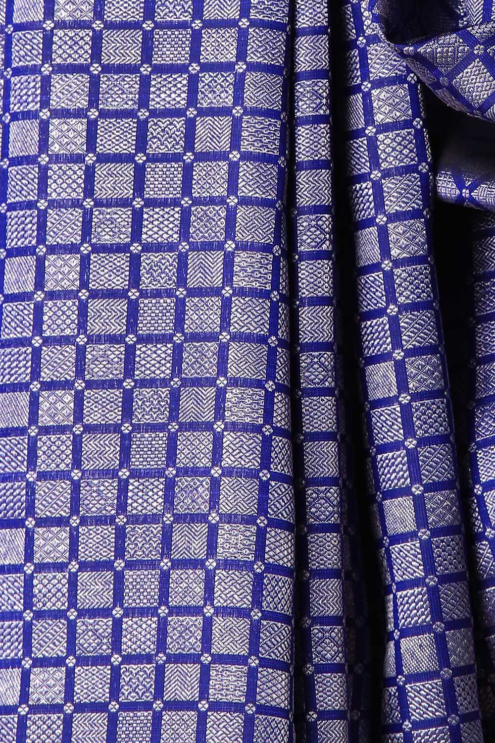 Dark Blue Pure Silk Kanjivaram Saree image number null