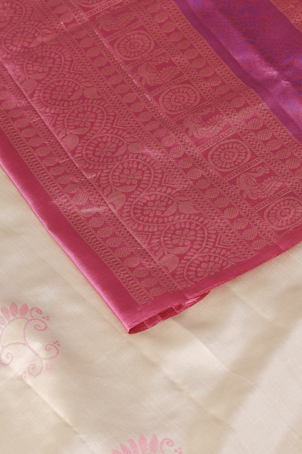 Beige Pure Silk South Saree image number null