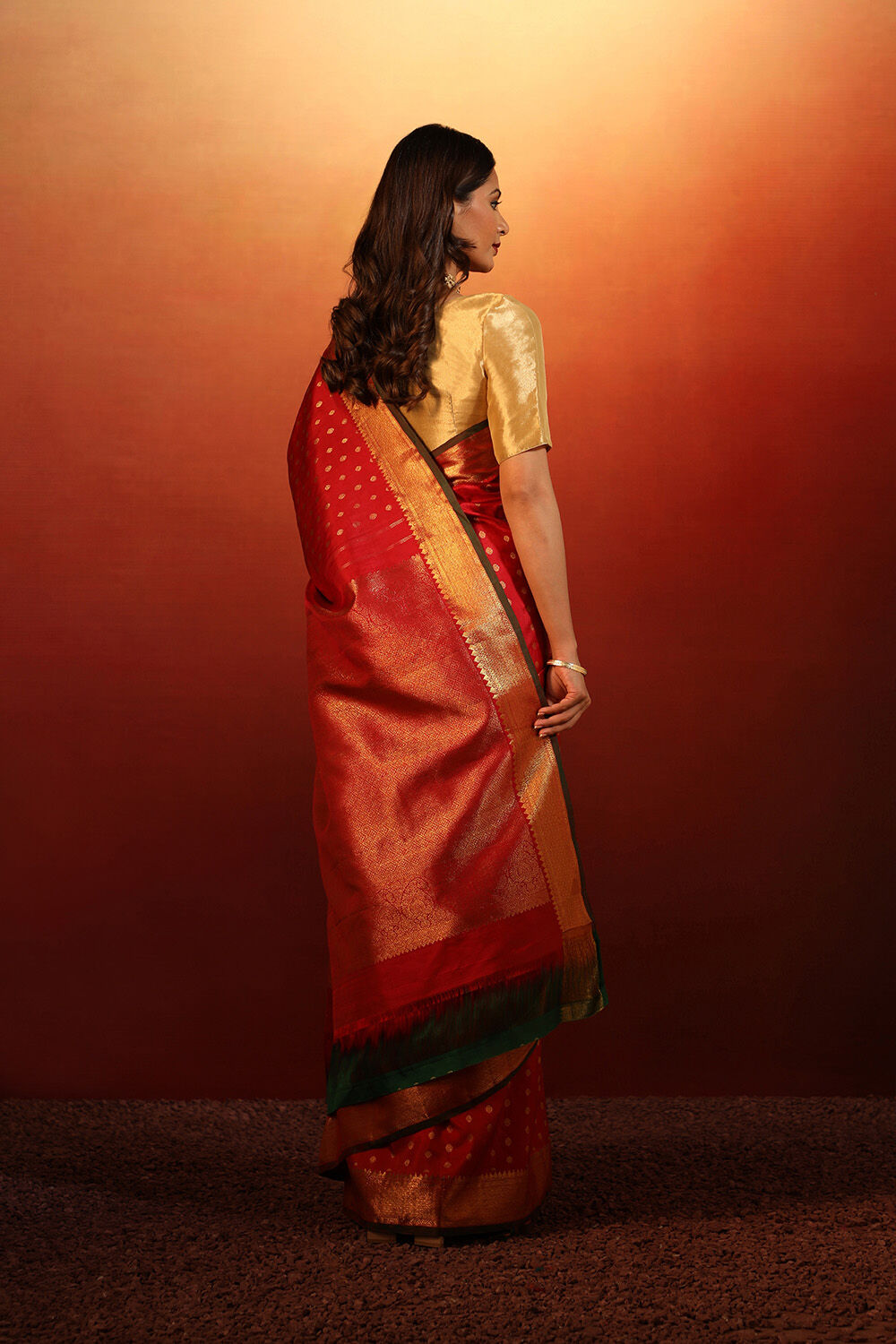 Red Woven Pure Silk Kanjivaram Saree image number null