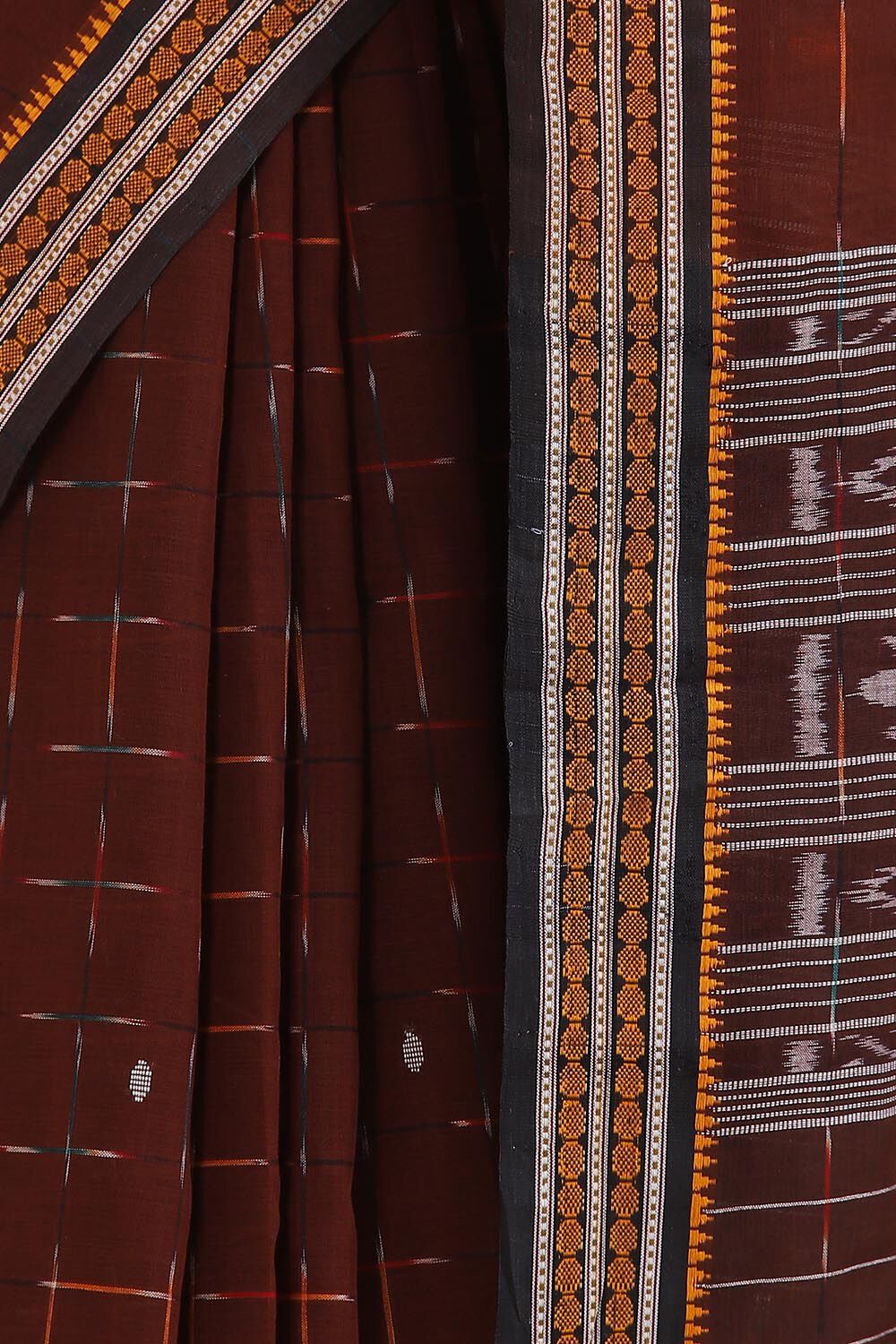 Brown Pure Cotton Odissa Ikat Saree image number null