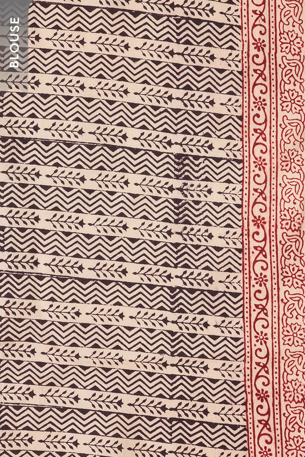 White Bagh Block Printed Pure Cotton Saree image number null