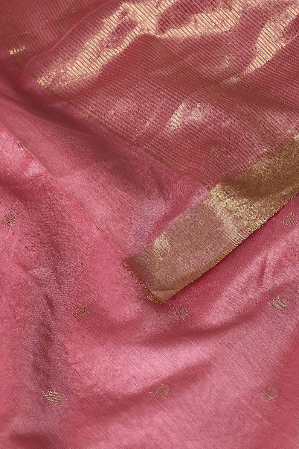 Pink Pure Silk Cotton Chanderi Saree image number null