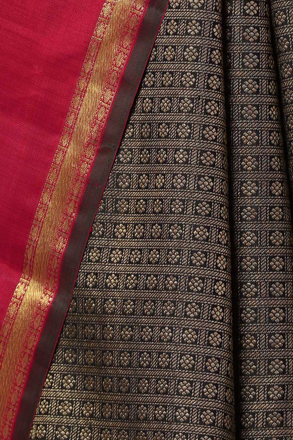 Black Aayiram Butta Pure Silk Kanjivaram Saree image number null