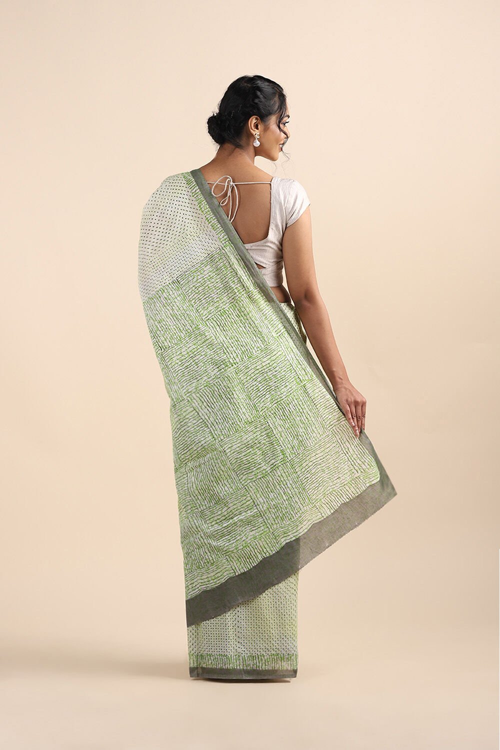 Light Green Pure Cotton Mulmul Printed Saree image number null
