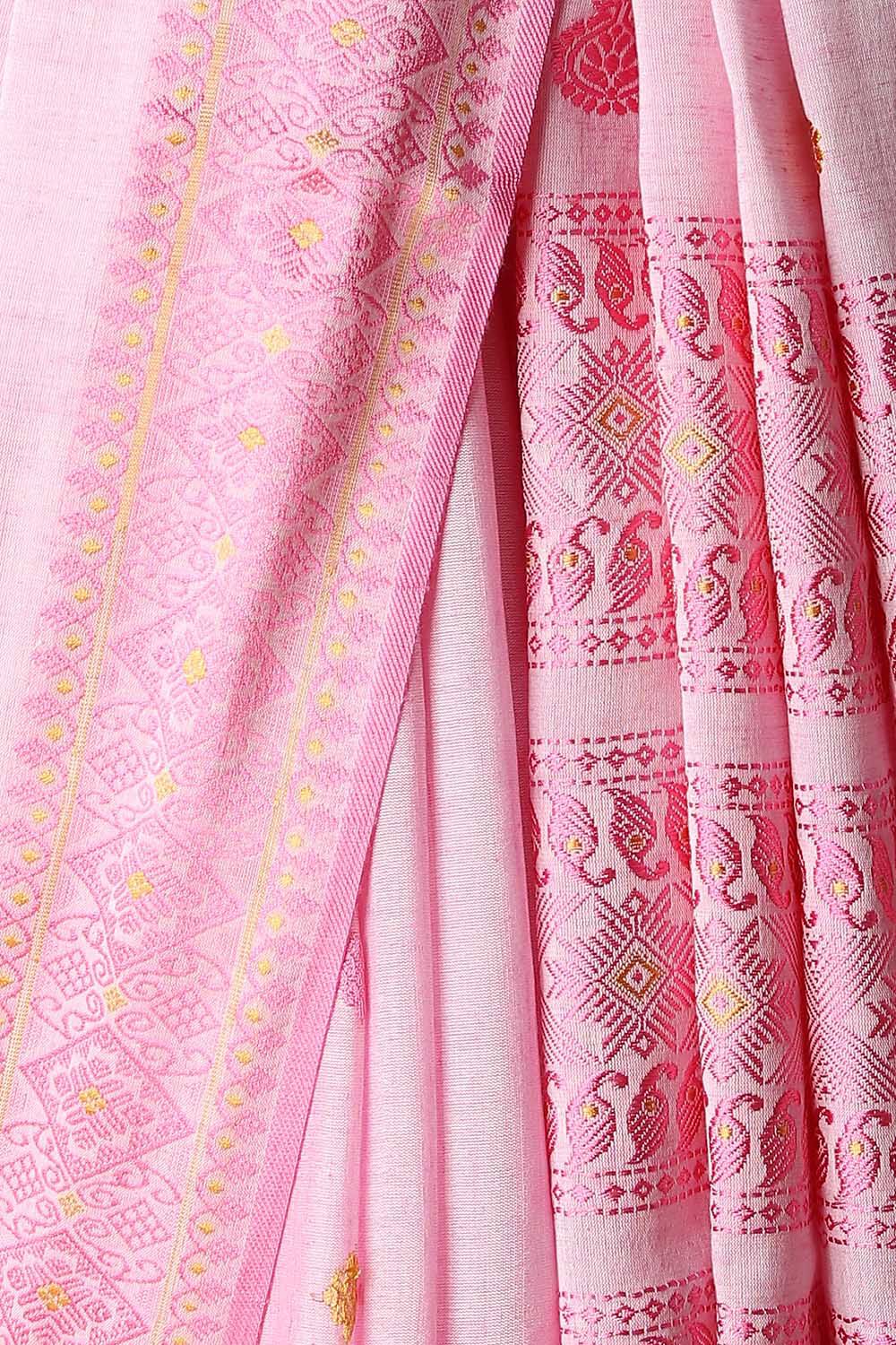 Light Pink Modal Eri Assam Saree image number null