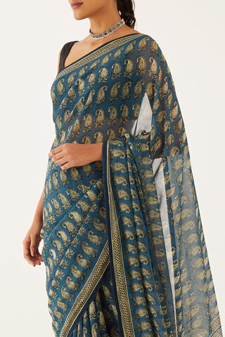 Grey Viscose Georgette Digital Printed  Saree thumbnail image number null