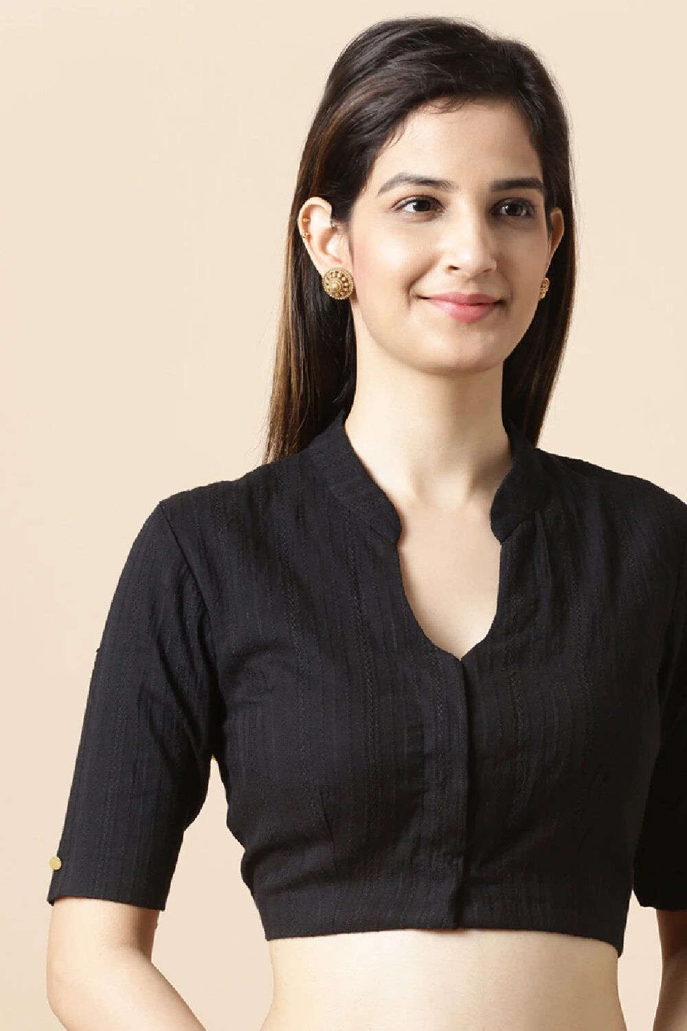 Black Cotton Blouse image number null