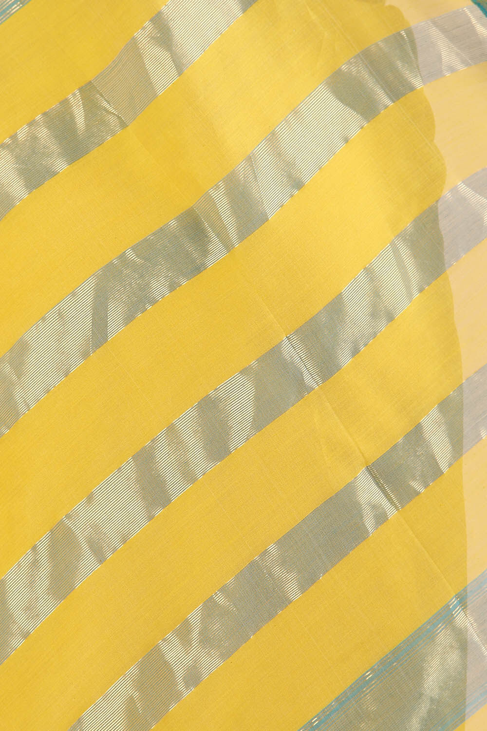 Yellow Pure Silk Cotton Maheswari Saree image number null