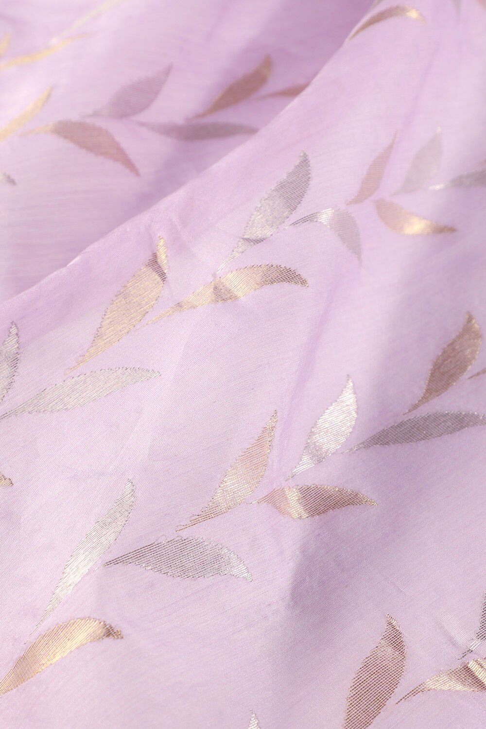 Light Violet Chanderi Pure Silk Cotton Woven Saree image number null
