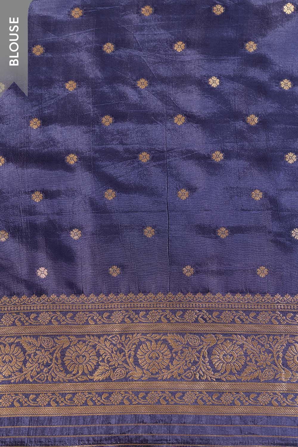 Blue Woven Pure Viscose Saree image number null