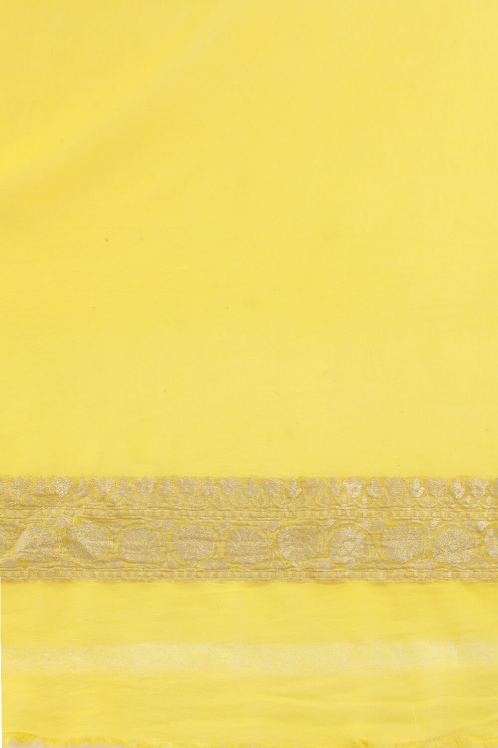 Yellow Pure Silk Georgette Woven Banarasi Saree image number null