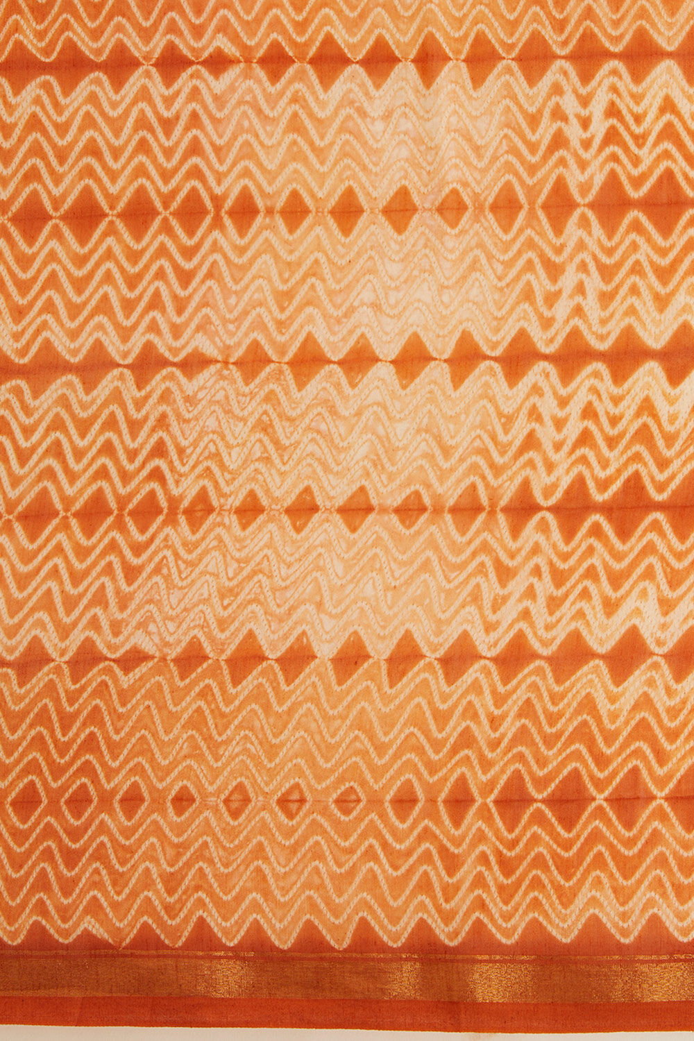 Orange Pure Silk Cotton Shibori Saree image number null