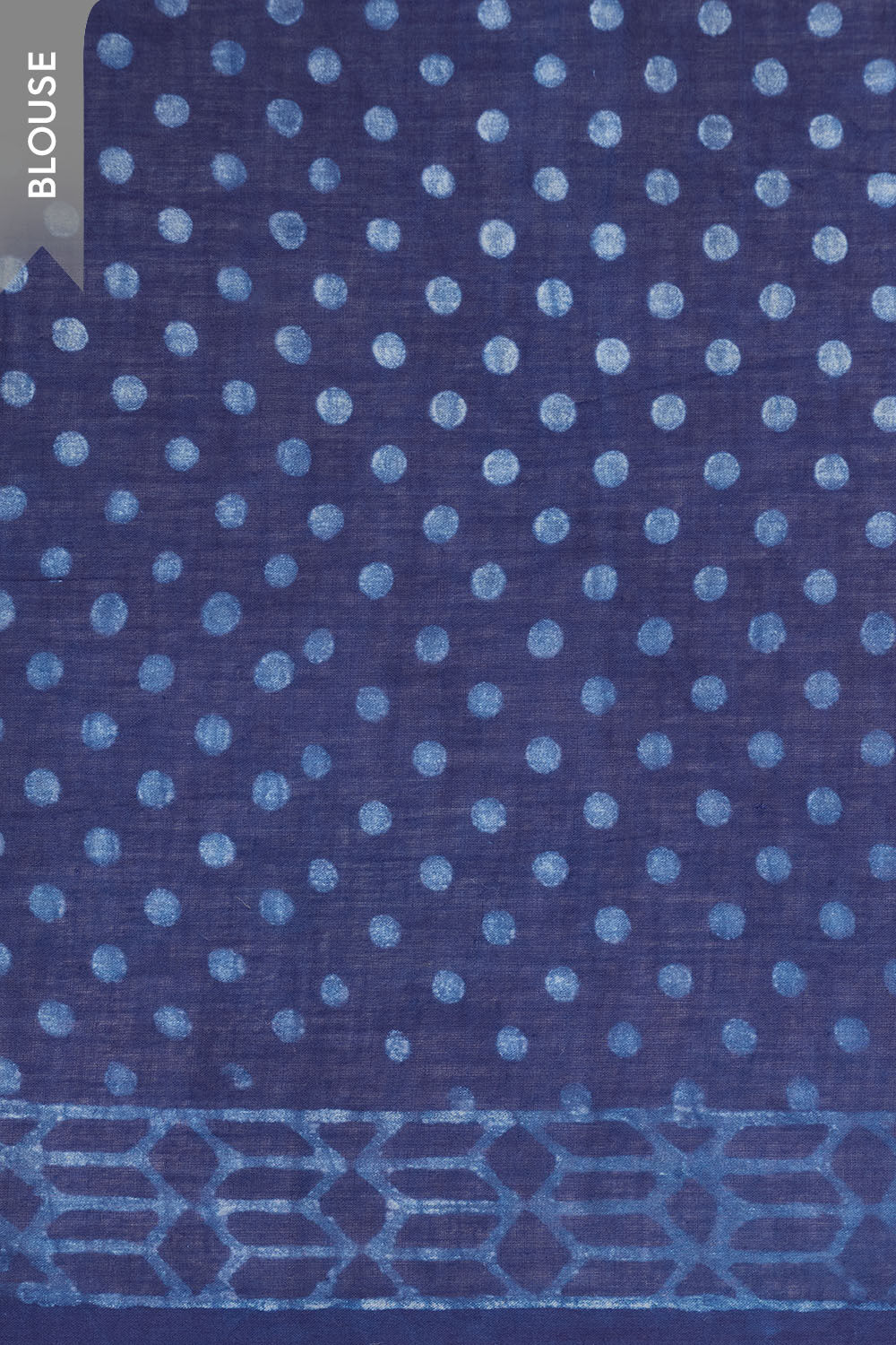 Blue Rajasthan Pure Cotton Dabu Block Printed Saree image number null