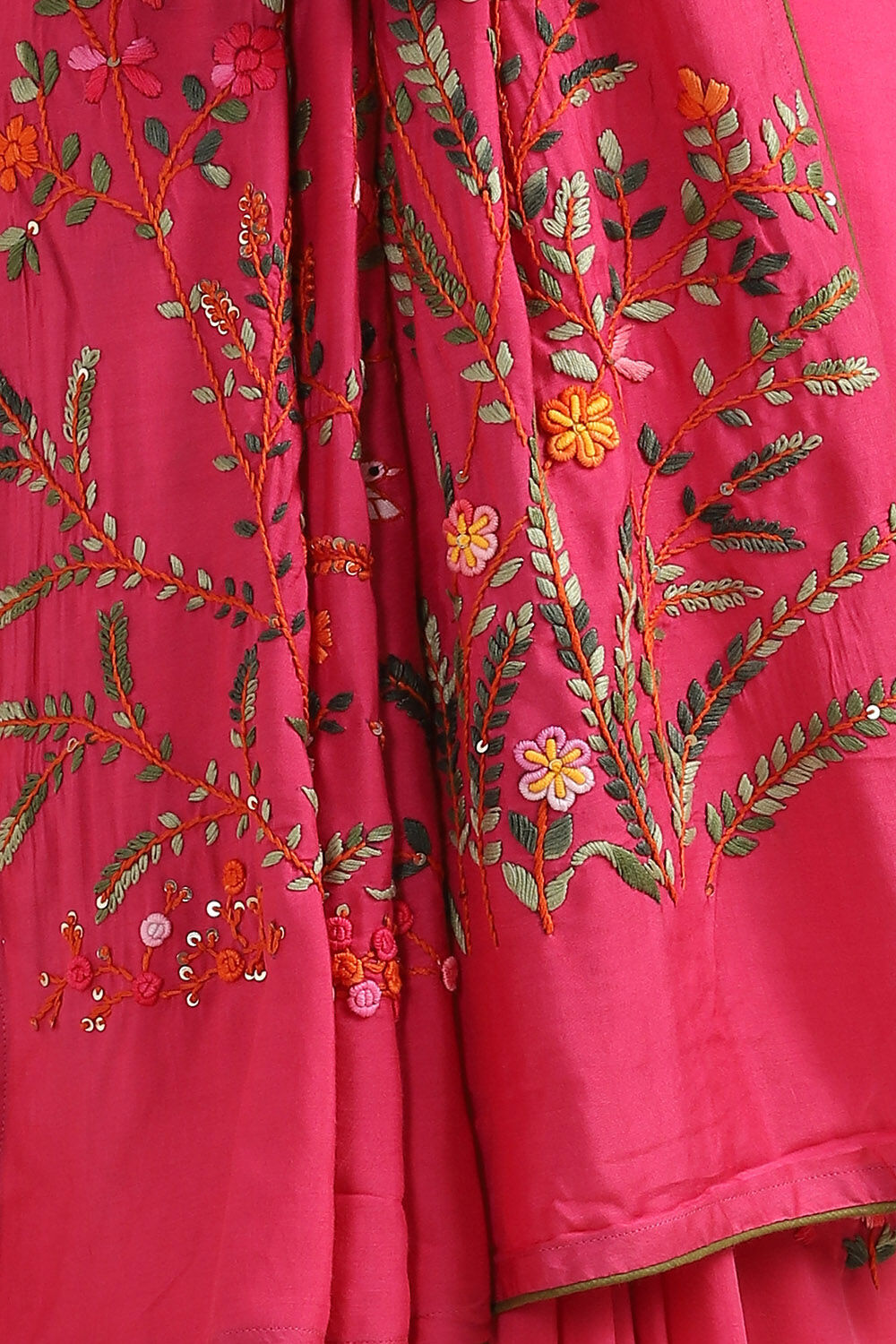 Pink Pure Viscose Embroidered Saree image number null