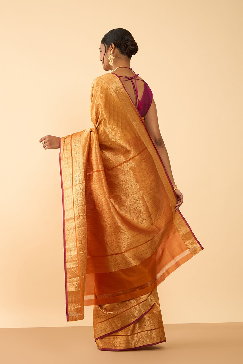 Light Orange Woven Silk Viscose Saree image number null
