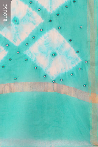 Light Blue Gujarat Pure Silk Cotton Tie & Dye Bandhni Saree thumbnail image number null