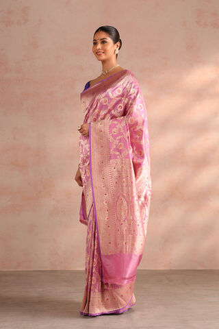 Violet Pure Silk Woven Banarasi Saree thumbnail image number null