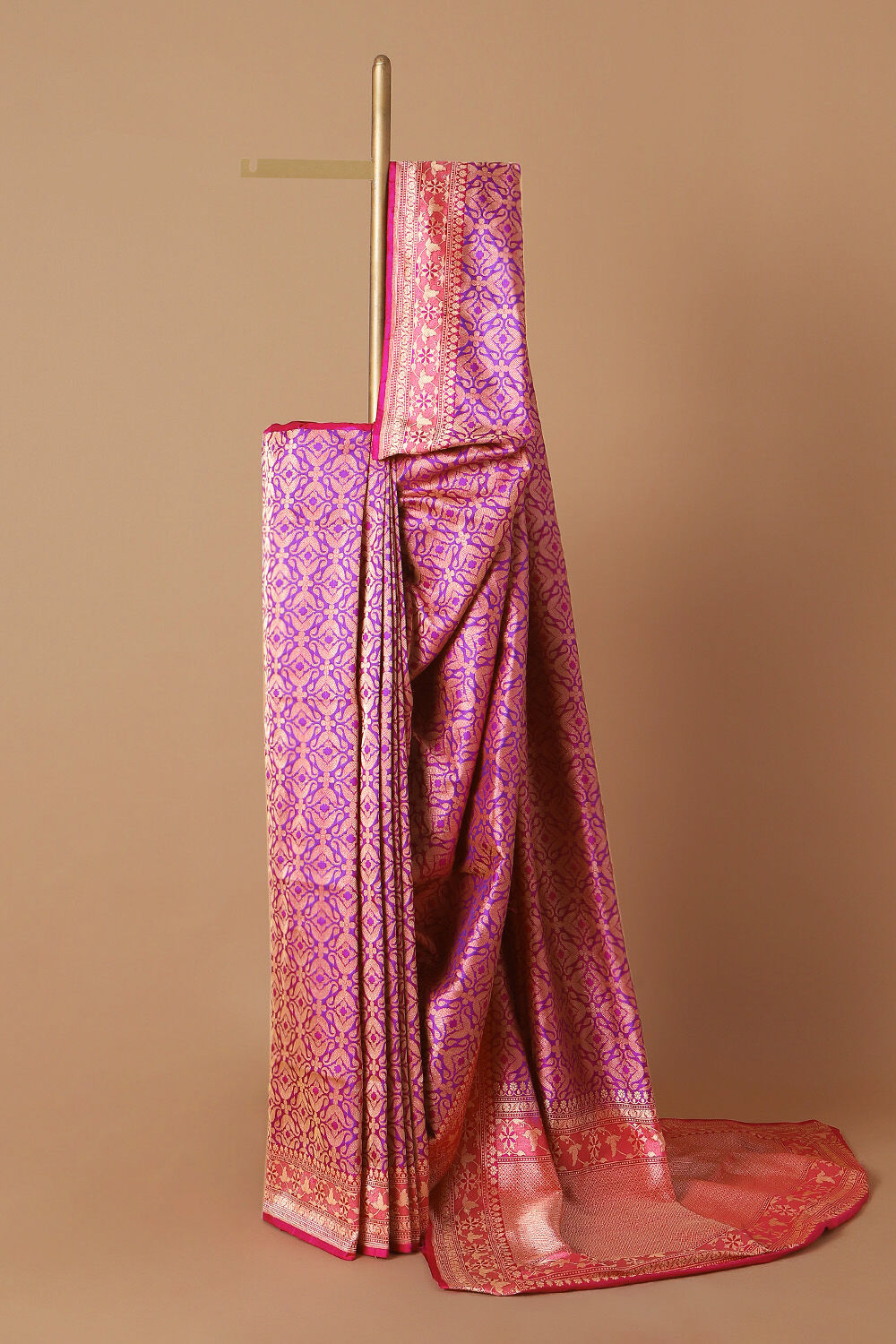 Purple Pure Silk Banarasi Brocade Saree image number null