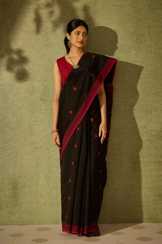 Black Bengal Pure Silk Cotton Jamdani Saree thumbnail image number null