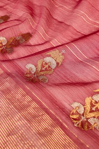 Red Silk Cotton Chanderi Eknaliya Saree thumbnail image number null
