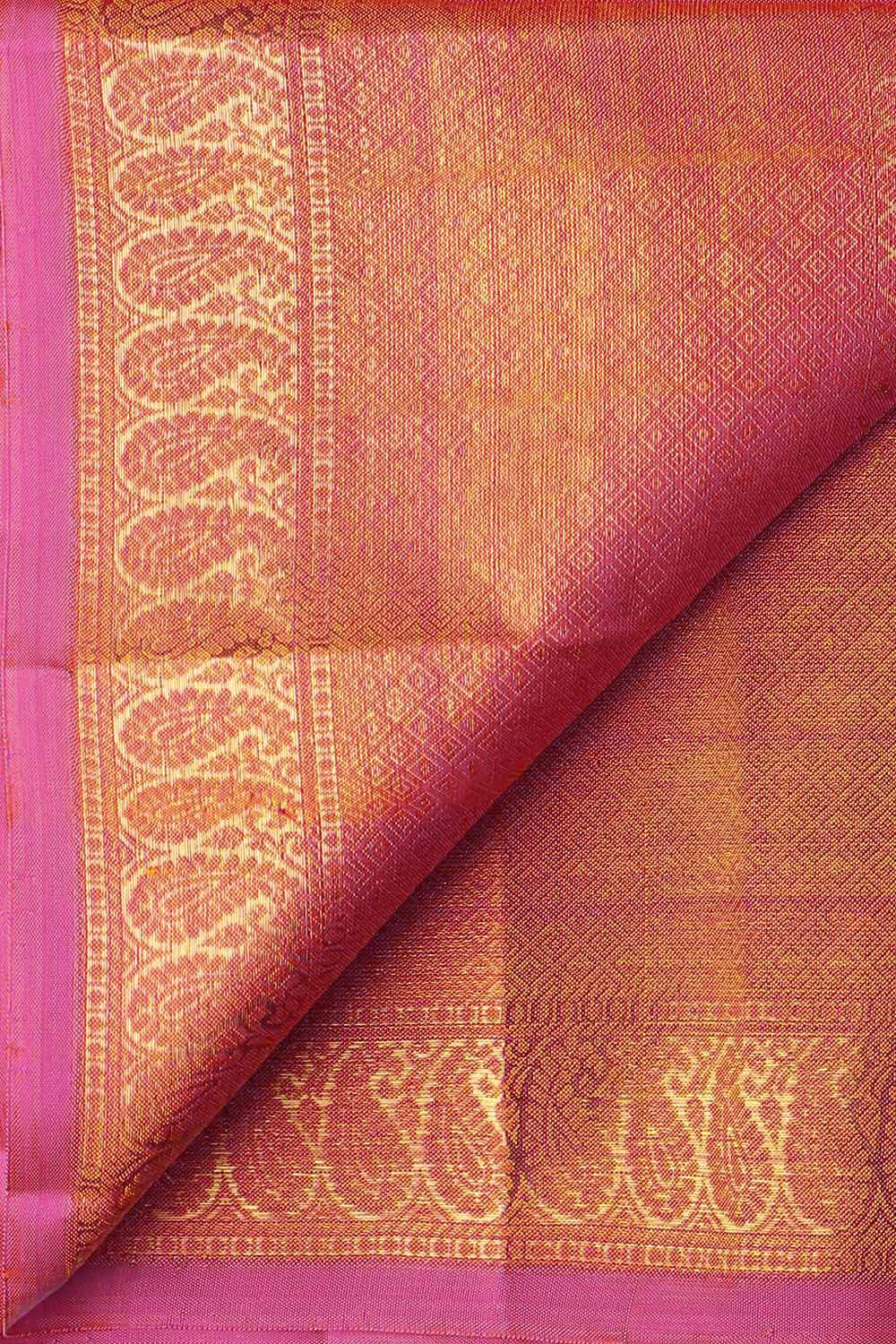 Yellow Pure Silk Kanjivaram Saree image number null