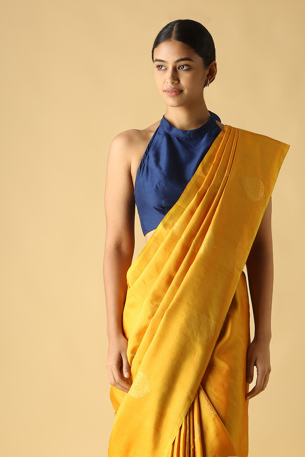 Yellow Pure Silk South Saree image number null