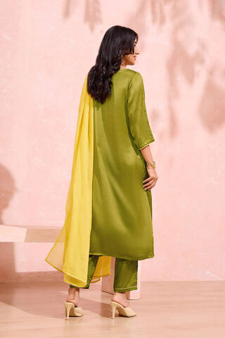 Green Viscose Embroidered Kurta Set thumbnail image number null