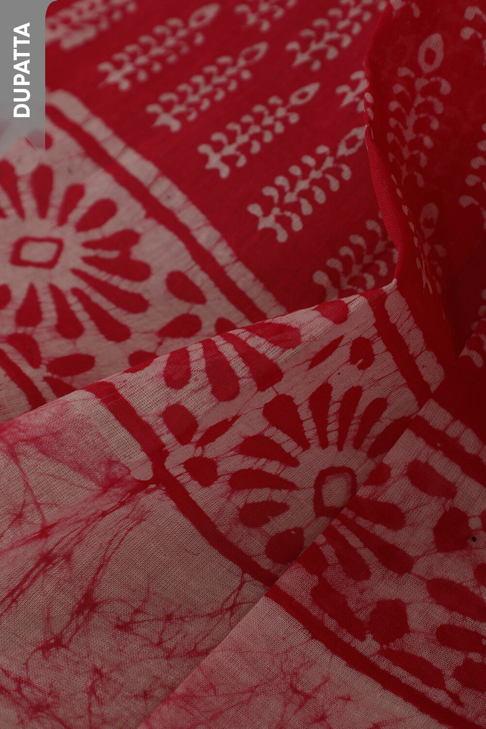 Dark Pink Pure Cotton Batik Unstitched Suit Set image number null