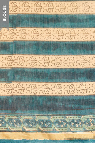 Blue Rajasthan Pure Silk Cotton Printed Sanganeri Saree thumbnail image number null