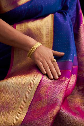 Blue Kanjeevaram Pure Silk Saree thumbnail image number null