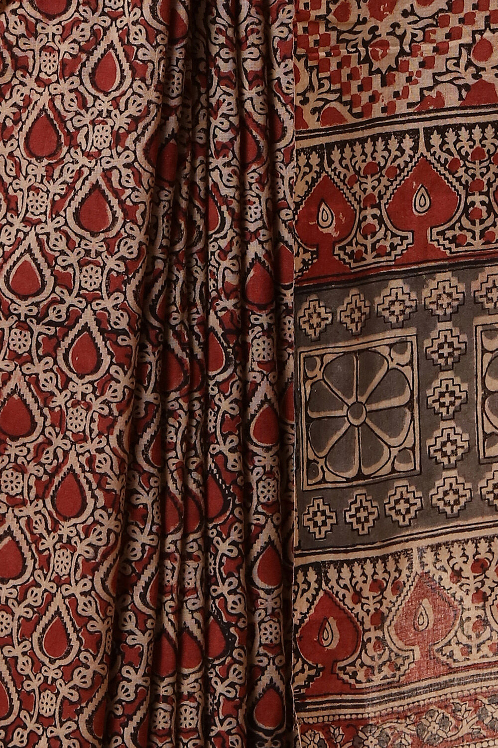 Beige Pure Khadi Cotton Printed Kalamkari Saree image number null